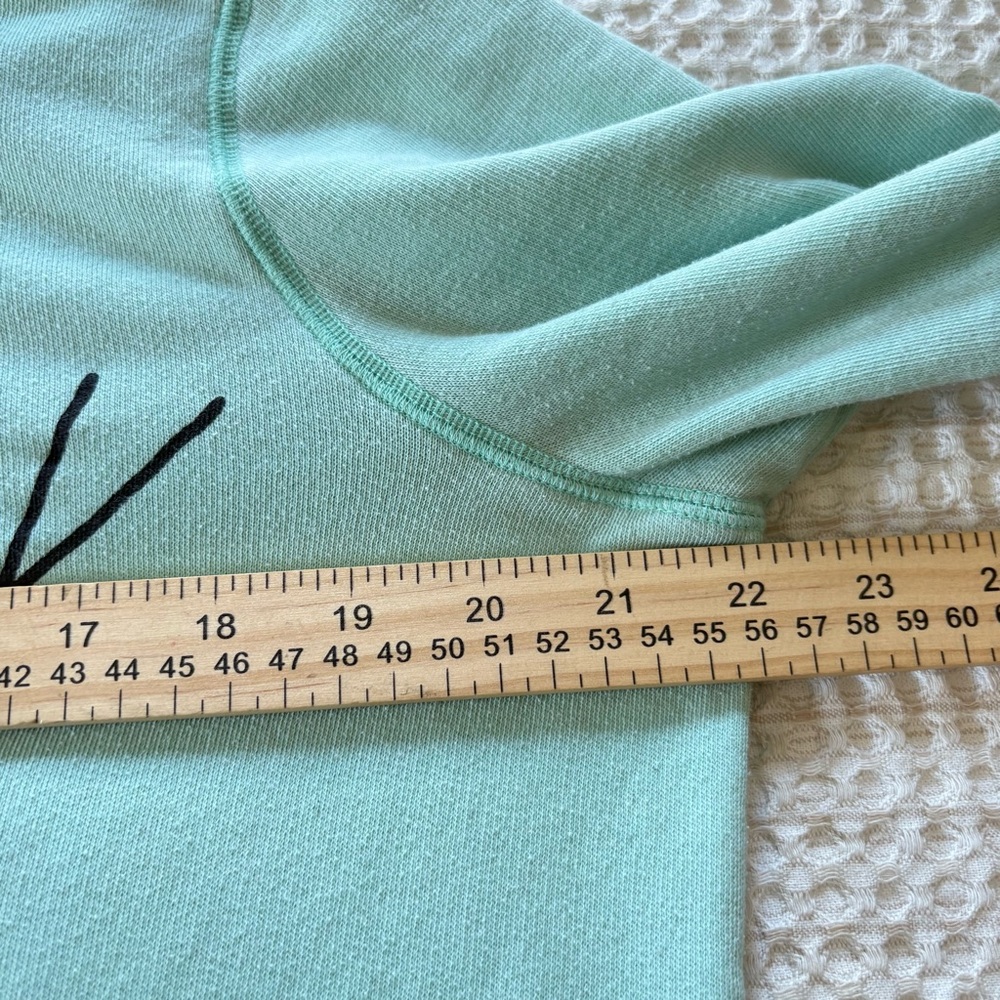 Y2K PINK Victoria's Secret Mint Green 'LOVE PINK' Quarter-Zip Sweatshirt Sz M - Picture 13 of 16